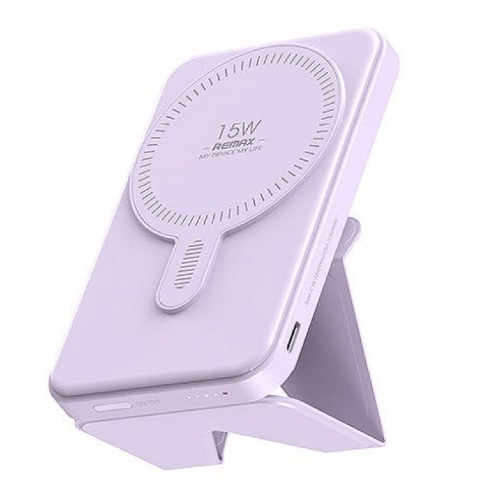 Внешний аккумулятор с подставкой REMAX RPP-578 MagSafe Pro 20W 6000 mAh, Фиолетовый