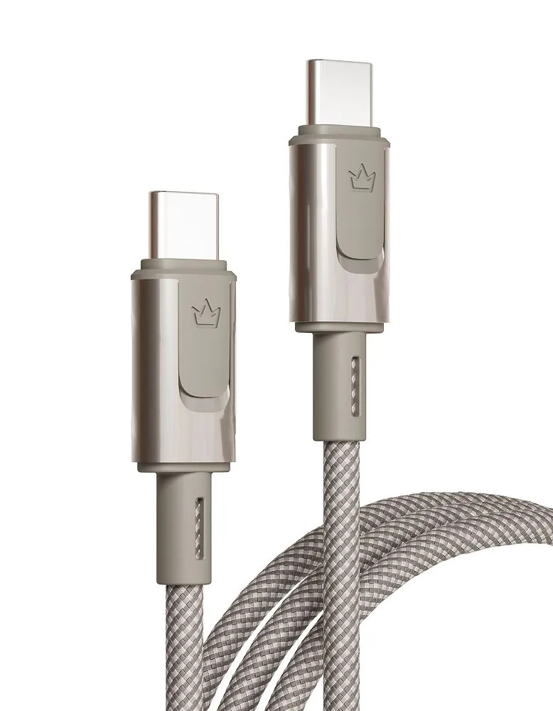 Дата-кабель VLP Force Line 100W USB-C + USB-C, 1.2m, натуральный титан