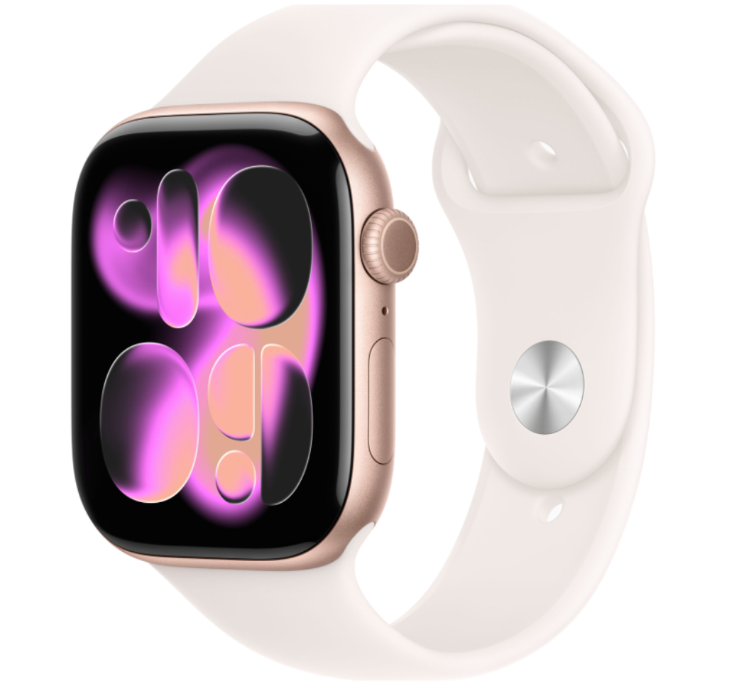 Apple Watch Series 11 GPS 42 mm, Rose Gold Aluminum Light Blush Sport Band S/M (MEU04)