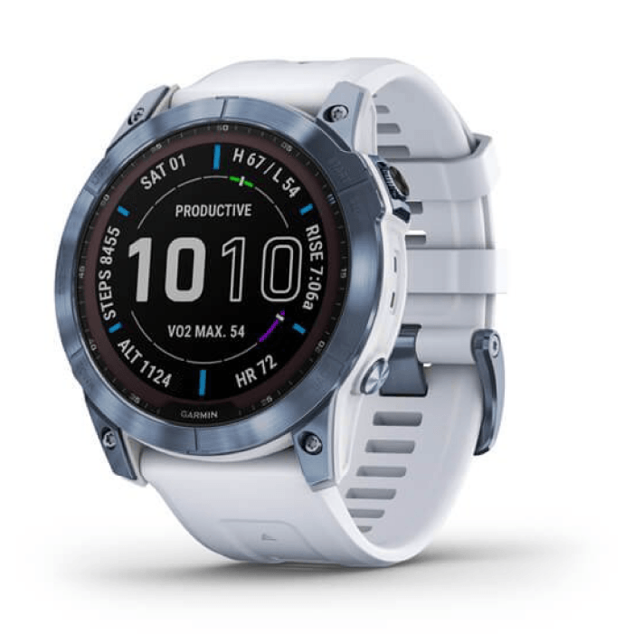 Умные часы Garmin Fenix 7X Sapphire Solar Mineral Blue Titanium Whitestone Band