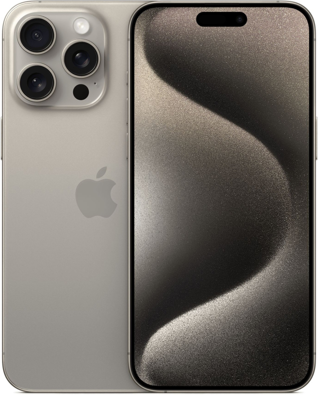 iPhone 15 Pro Max 256Gb Natural Titanium (1sim + eSIM / 85% / Без коробки) - Б/У . . + +