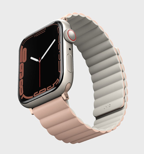 Ремешок Uniq для Apple Watch 49/45/44/42 mm Revix reversible Premium Ed. Leather Blush Pink/White