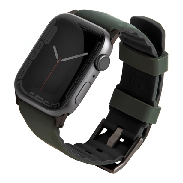 Ремешок Uniq для Apple Watch 49/45/44/42 mm Linus Airosoft silicone strap Green