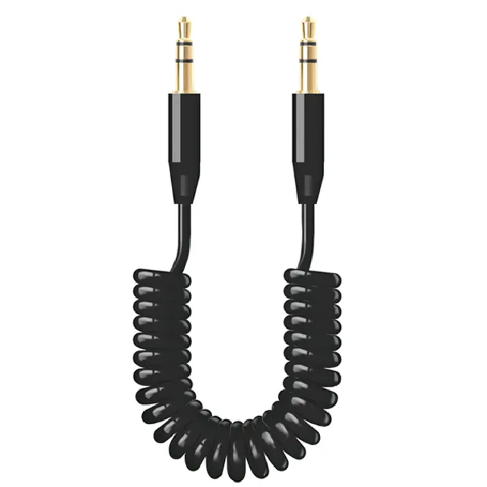 Аудиокабель Deppa 3.5мм-3.5мм, витой, 1.2м, черный