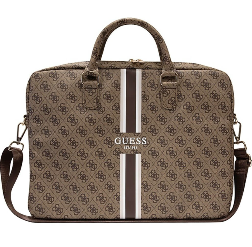 Сумка Guess для MacBook 15-16" Stripes Bag Black, коричневая