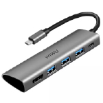 Адаптер WIWU Alpha A531H Type C -> 3х USB 3.0 Hub, Type C, HDMI