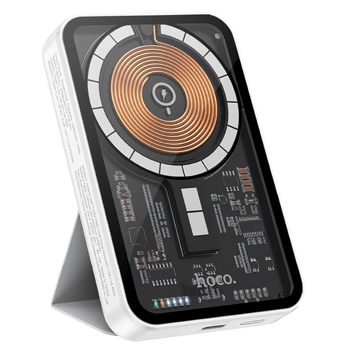 Внешний аккумулятор Hoco Q10A Transparent discovery edition PD20W magnetic fast charge power bank (10000 mAh) White