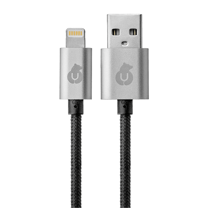 Кабель Ubear USB-A – Lightning, (Nelon+Aluminum), 1м, черный