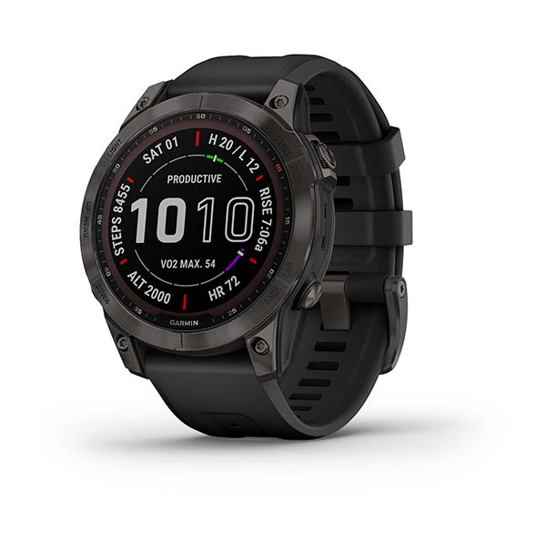 Умные часы Garmin Fenix 7 Sapphire Solar Carbon Grey DLC Titanium