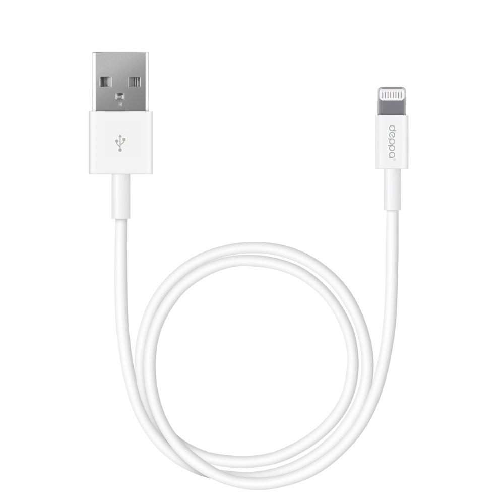 Кабель Deppa USB-A – Lightning, 1.2м, белый