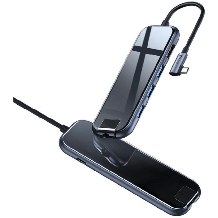 Адаптер Baseus Type C -> 3 x USB, Type-C, VGA, HDMI, RJ-45, 3.5 mm audio, Flash card