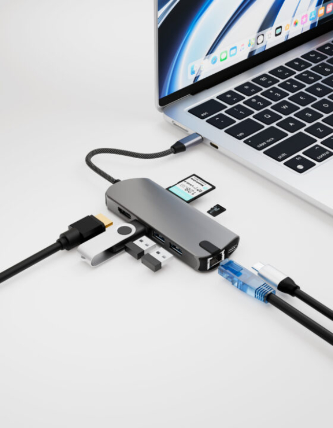 Адаптер "vlp" Infinity USB-C Hub 8 в 1, графит