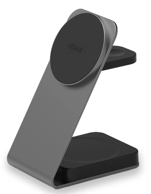 Беспроводное зарядное устройство Ubear Level Pro 3 в 1, серый Беспроводное зарядное устройство Ubear Level Pro 3 в 1, серый