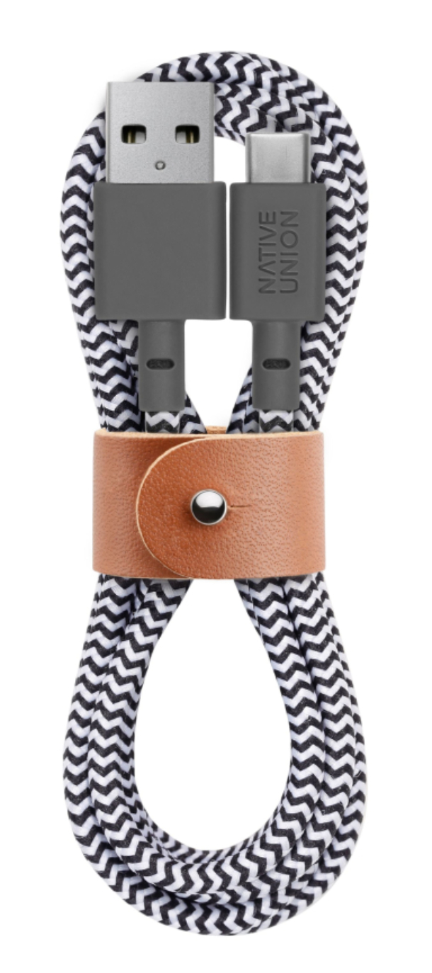 Кабель Native Union BELT CABLE, USB-A/USB-C 1,2м, зебра