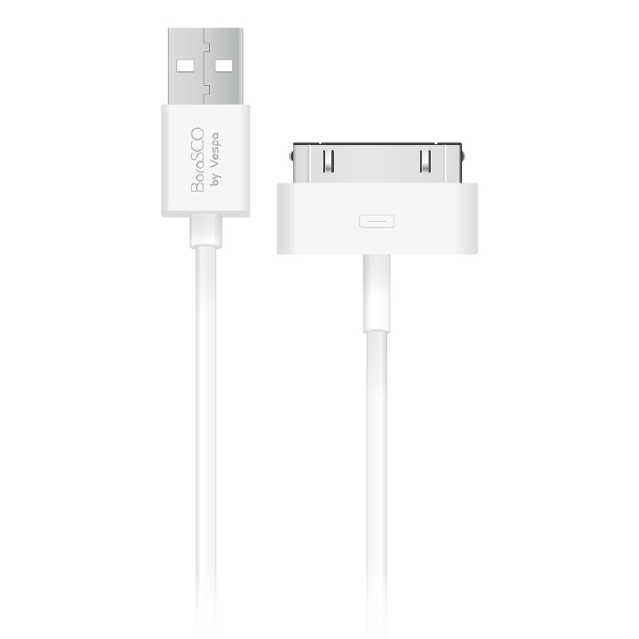 Кабель Borasco USB - 30 pin, 1м, белый