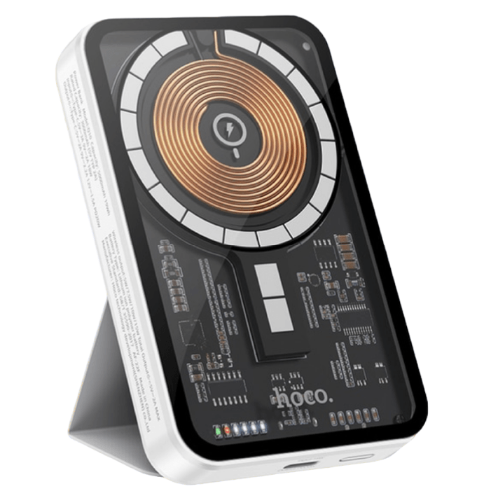 Внешний аккумулятор Hoco Q10 Transparent discovery edition PD20W magnetic fast charge power bank (5000 mAh) White