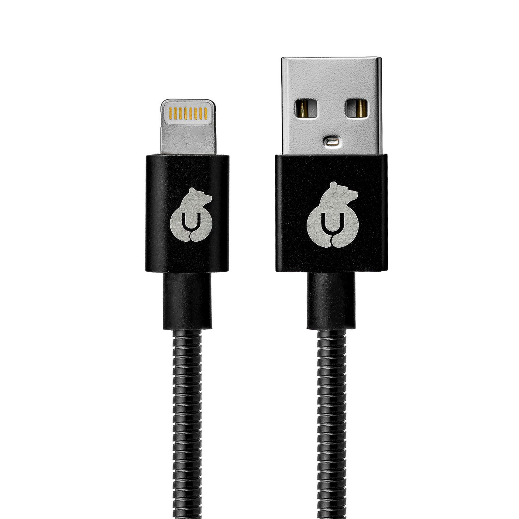 Кабель Ubear Force USB-A – Lightning, стальная оплётка, 1.2м, чёрный