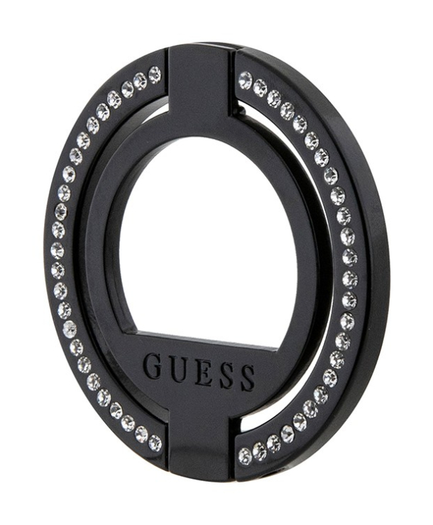 Guess кольцо-держатель MagSafe Metal Ring stand Diamond Rhinestones Black