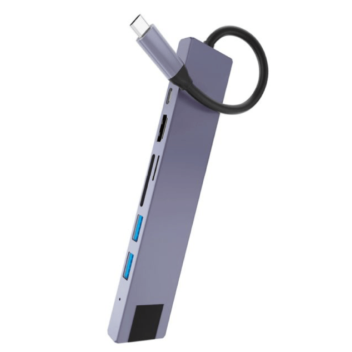 Адаптер USB-C Multiport Hub 7 в 1 "vlp", графит