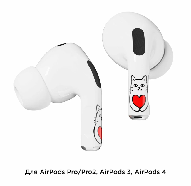Наклейки "vlp" Easy Art для AirPods 4, cat's heart