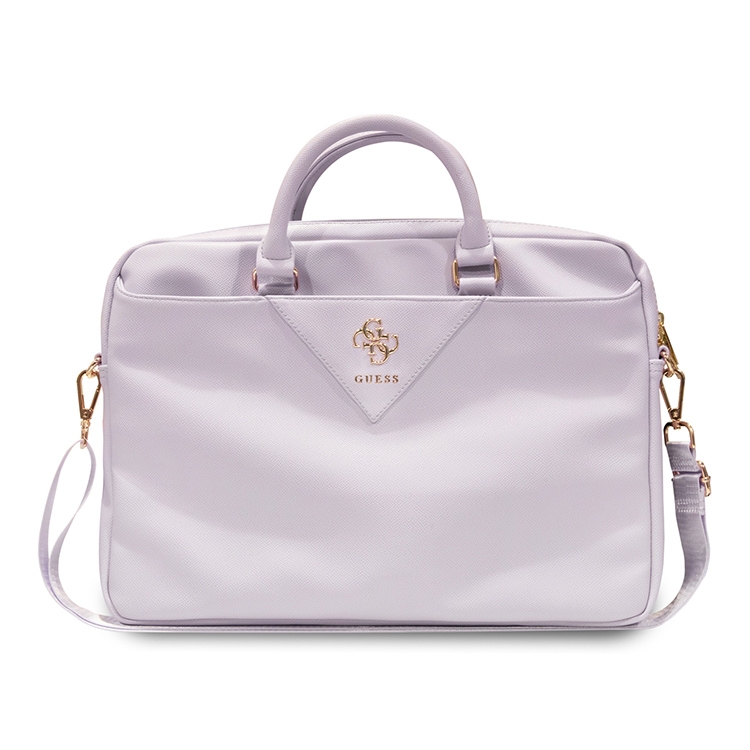 Сумка Guess для ноутбуков 15"/16"PU Grained leather Bag 4G metal logo with Zipper Purple