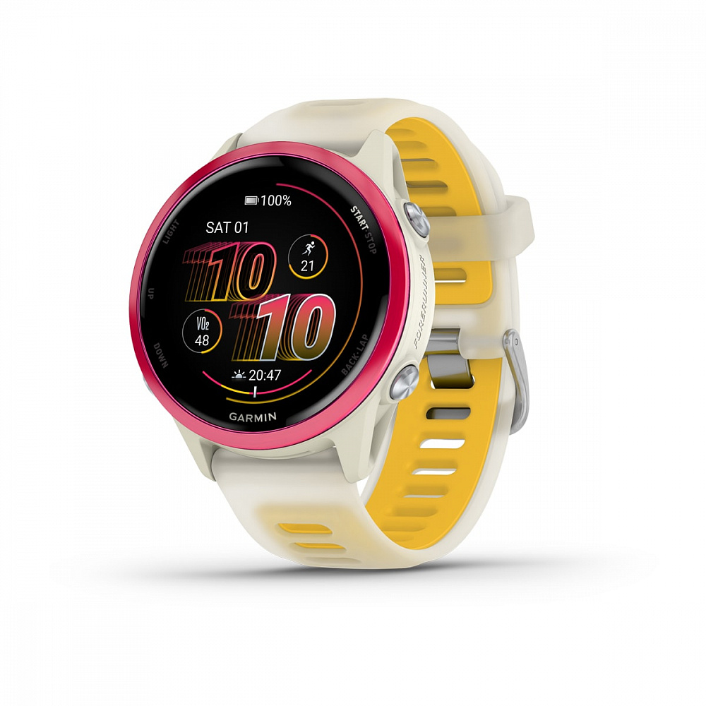 Умные часы Garmin Forerunner 570 42 мм Raspberry Aluminium/Translucent Bone/Mango