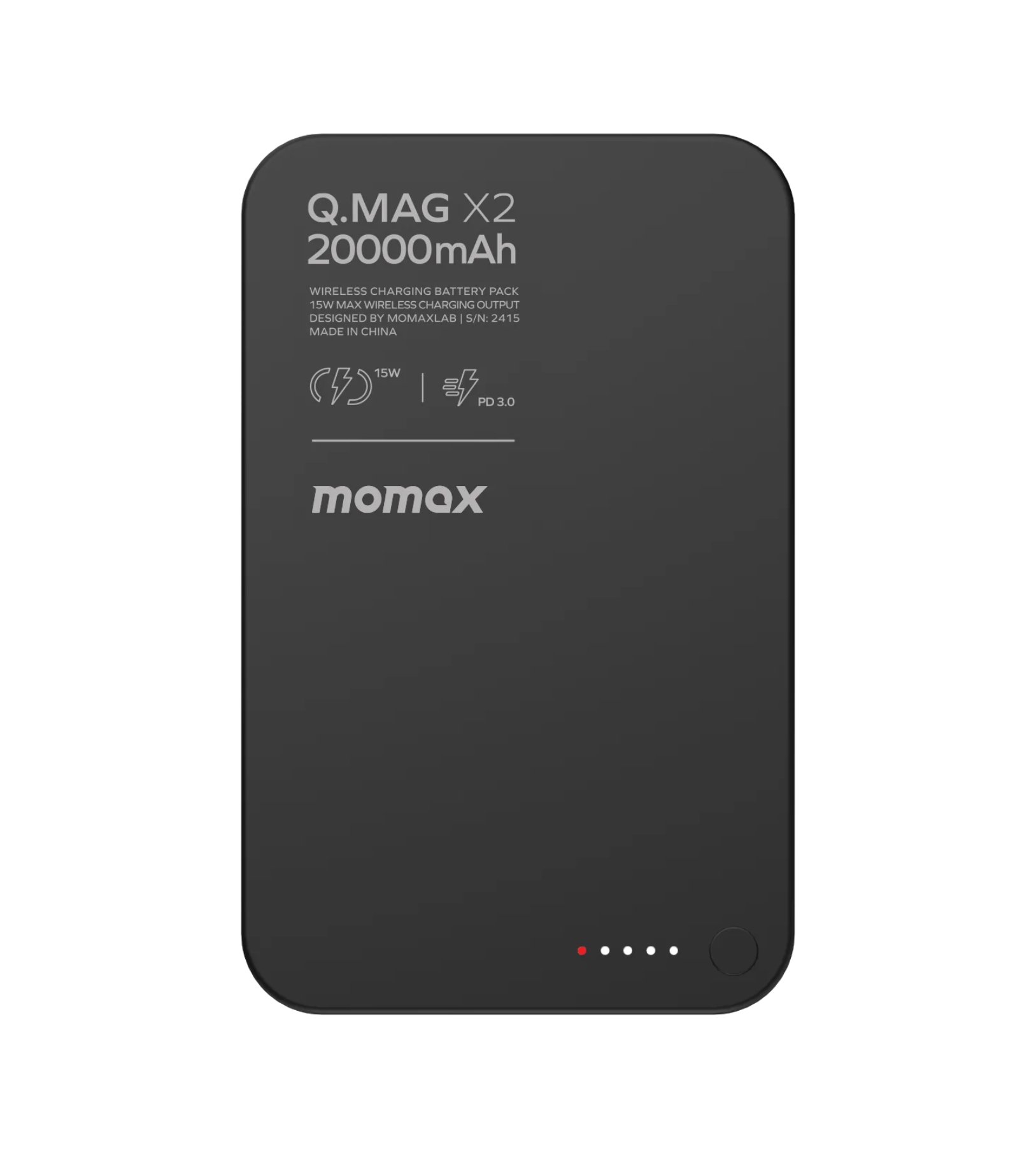 Внешний аккумулятор MOMAX Q. Mag X2 (20000mAh) Magnetic Wireless Battery Pack (IP133CND) Black