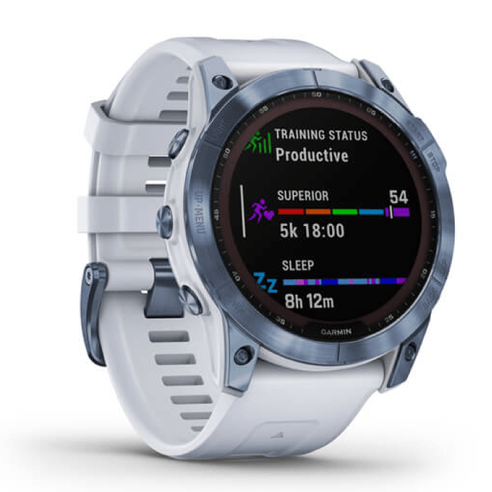 Умные часы Garmin Fenix 7X Sapphire Solar Mineral Blue Titanium Whitestone Band