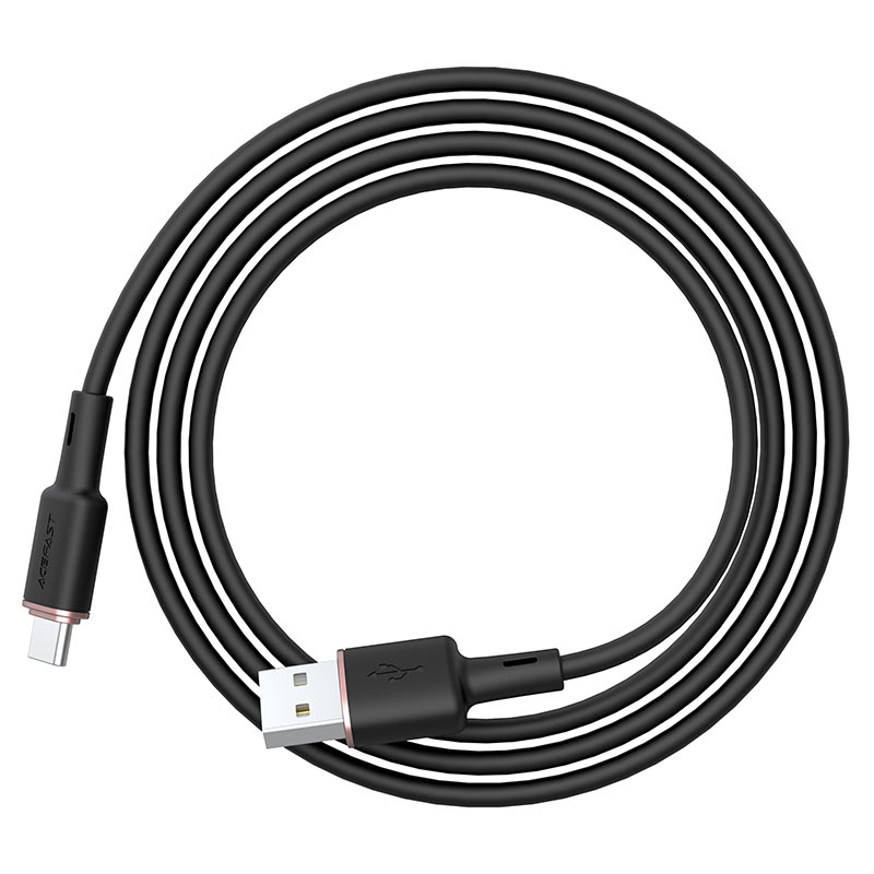Кабель ACEFAST C2-04 60W USB-A - USB-C, 1.2м, силиконовый черный