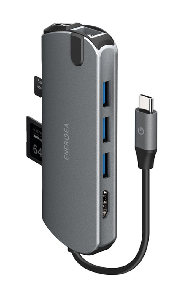 Универсальный адаптер Energea AluHUB HD PRO 8-in-1 Superspeed Aluminium USB-C 3.1 Gunmet
