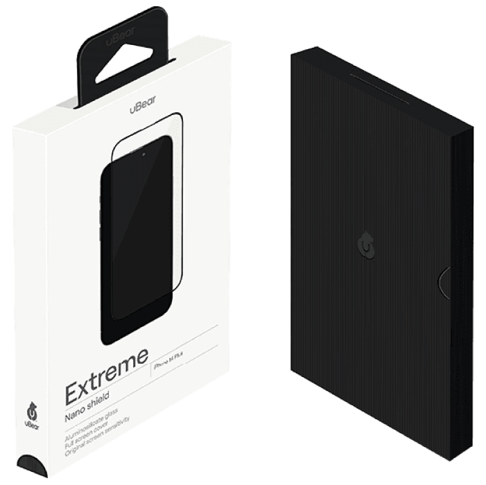 Защитное стекло Ubear Extreme Nano для Apple iPhone 14 Plus, черная рамка