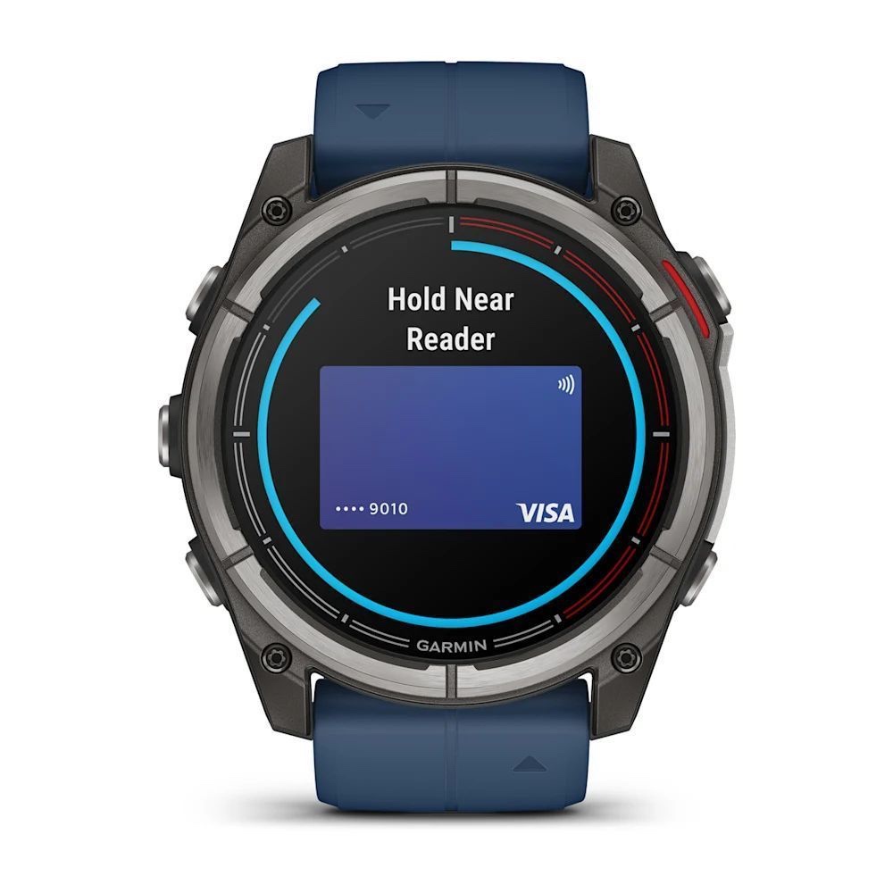 Умные часы Garmin Quatix 8 51mm AMOLED Sapphire, Titanium Blue Silicone Strap