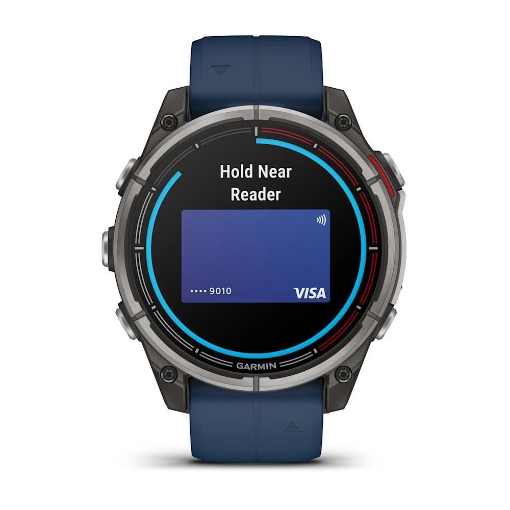 Умные часы Garmin Quatix 8 47mm AMOLED Sapphire, Titanium Blue Silicone Strap
