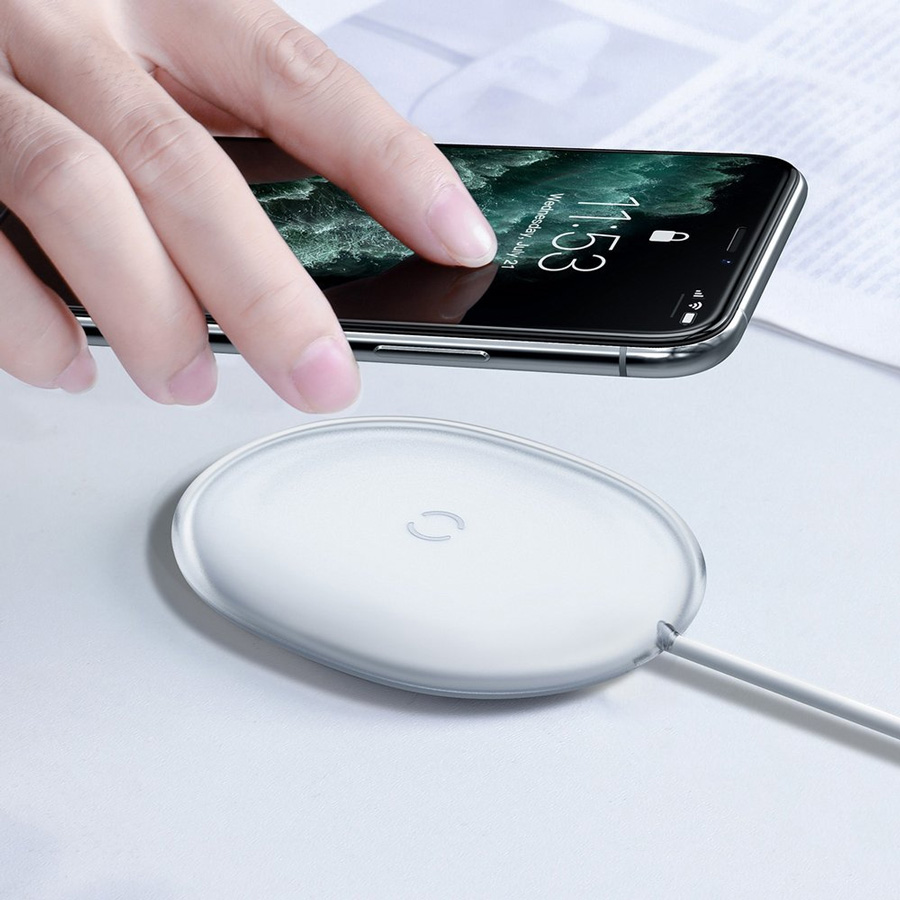Беспроводное зарядное устройство Baseus Jelly Series, 15W, белый Беспроводное зарядное устройство Baseus Jelly Series, 15W, белый