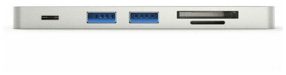 Адаптер WiWu CYBER hub 7 в 1 (Dual Type C-> 2х USB 3.0 Hub, 2х Type-C, SD Card, Micro SD Card, HDMI) CB007