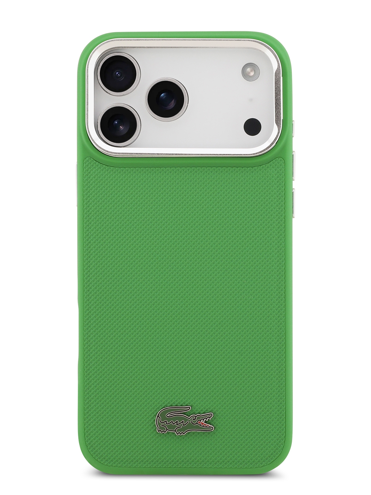 Чехол Lacoste для iPhone 17 Pro PVC Lacquer Metal logo with Camera Stand Hard Estragon (MagSafe
