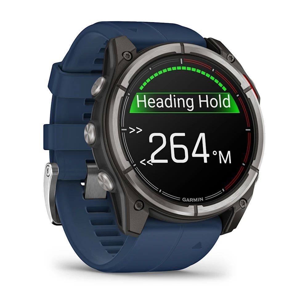 Умные часы Garmin Quatix 8 47mm AMOLED Sapphire, Titanium Blue Silicone Strap