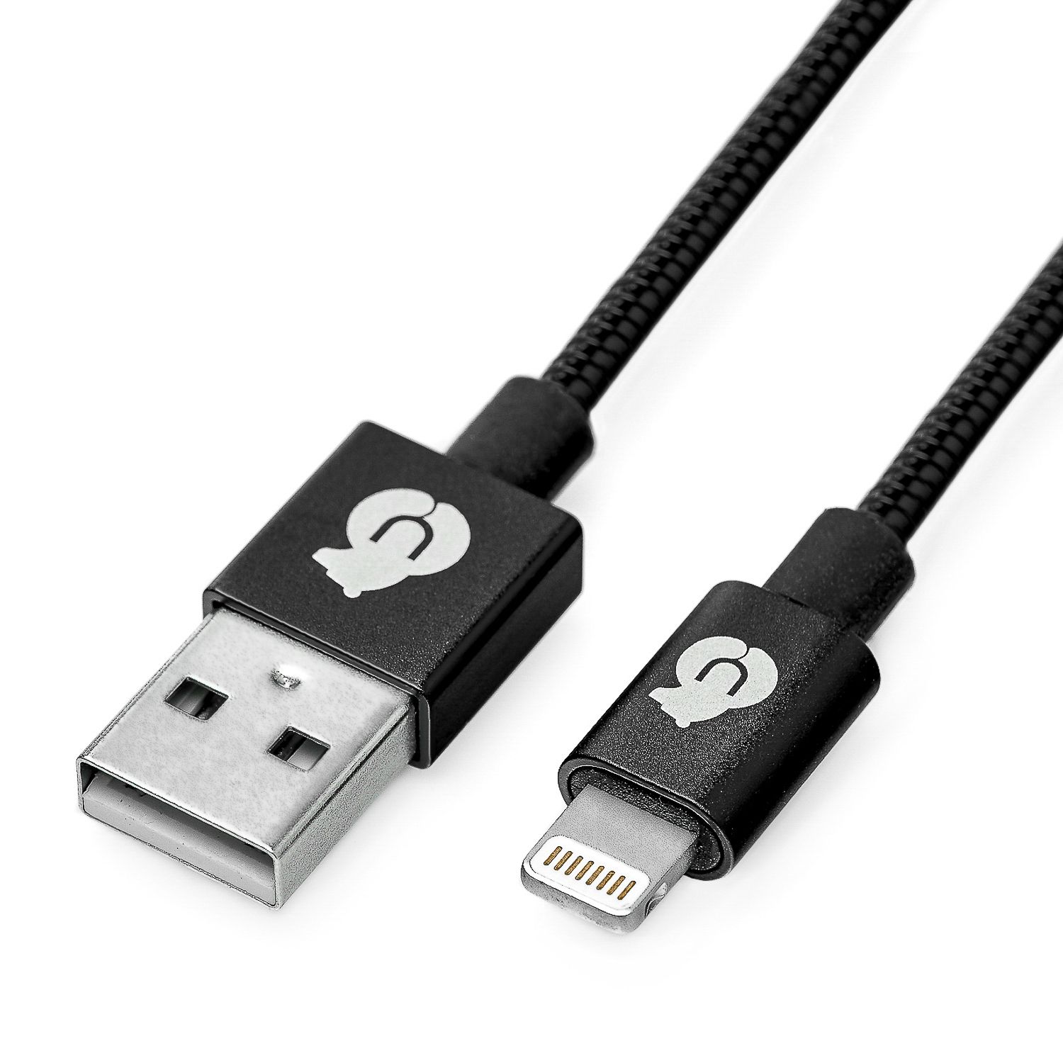 Кабель Ubear Force USB-A – Lightning, стальная оплётка, 1.2м, чёрный