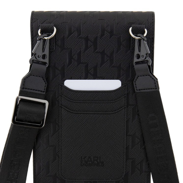 Lagerfeld для смартфонов сумка Wallet Phone Pouch Saffiano Monogram NFT Karl Ikonik Black