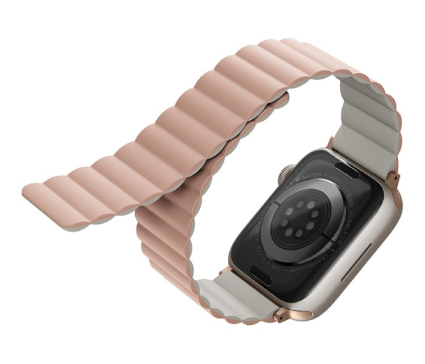 Ремешок Uniq для Apple Watch 49/45/44/42 mm Revix reversible Premium Ed. Leather Blush Pink/White