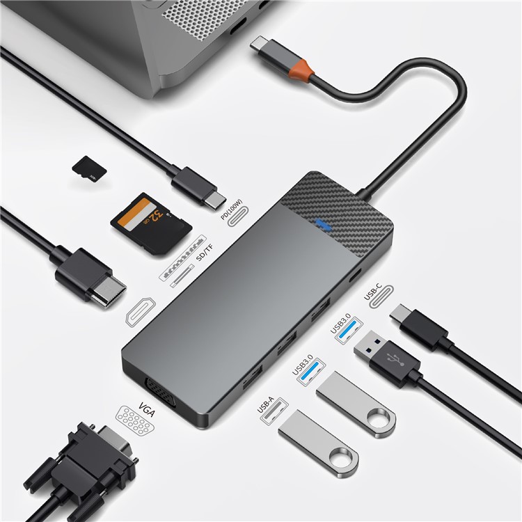 Адаптер WIWU 9 in 1 A921HV Type C