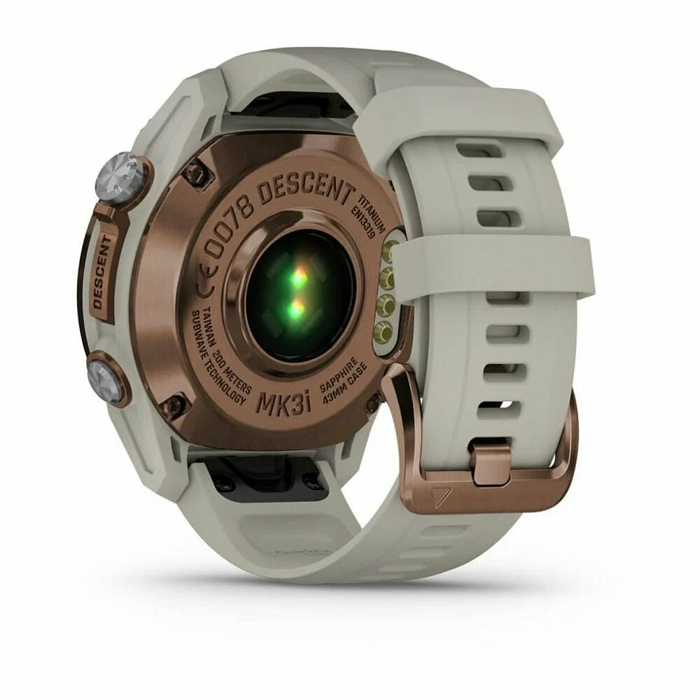 Умные часы Garmin Descent 43mm, SKF12 Titanium Bronze Bezel, PVD, Gray Silicone Band, Dive Computer