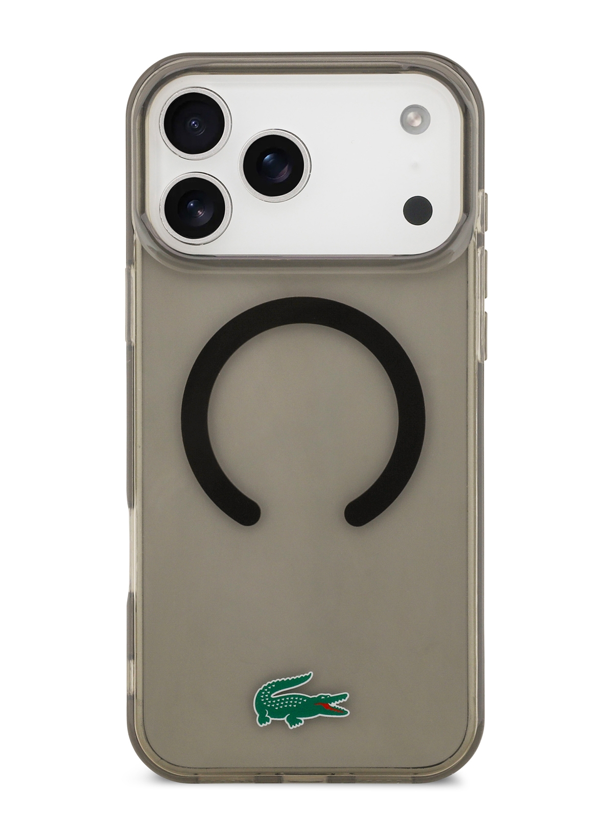 Чехол Lacoste для iPhone 17 Pro Max IML Croc logo Hard Transparent Black (MagSafe)