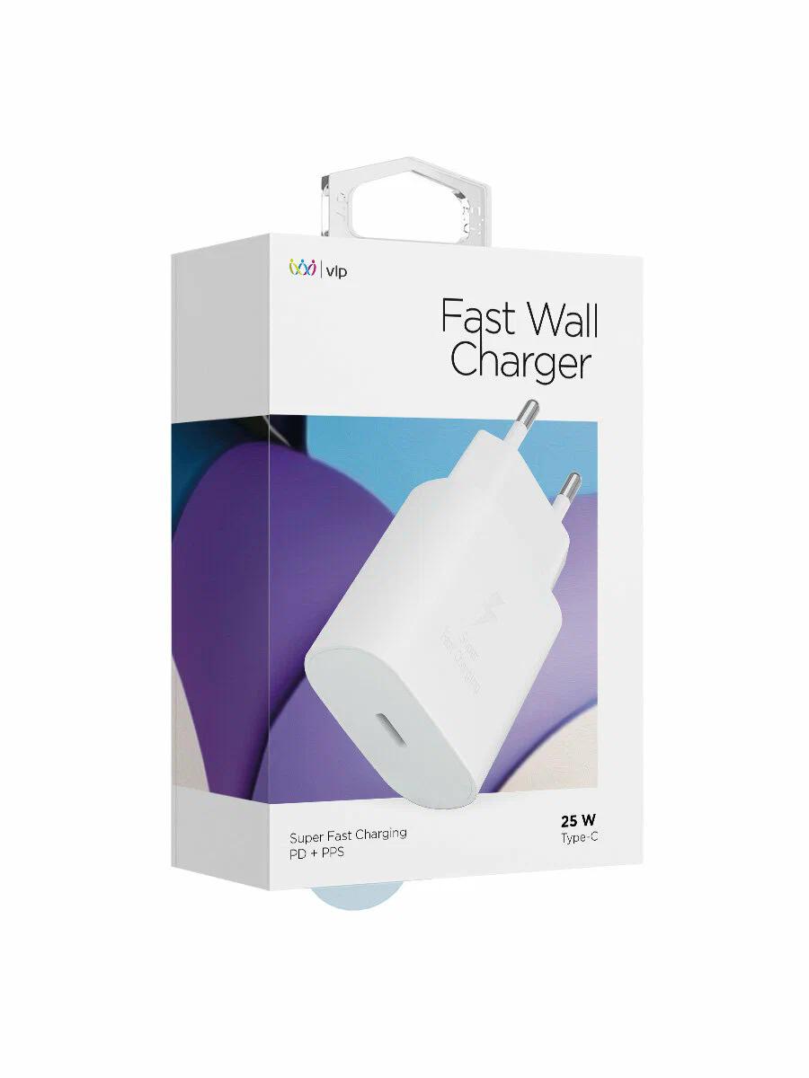 Сетевое зарядное устройство VLP 25Вт USB-C, PD, PPS, белый
