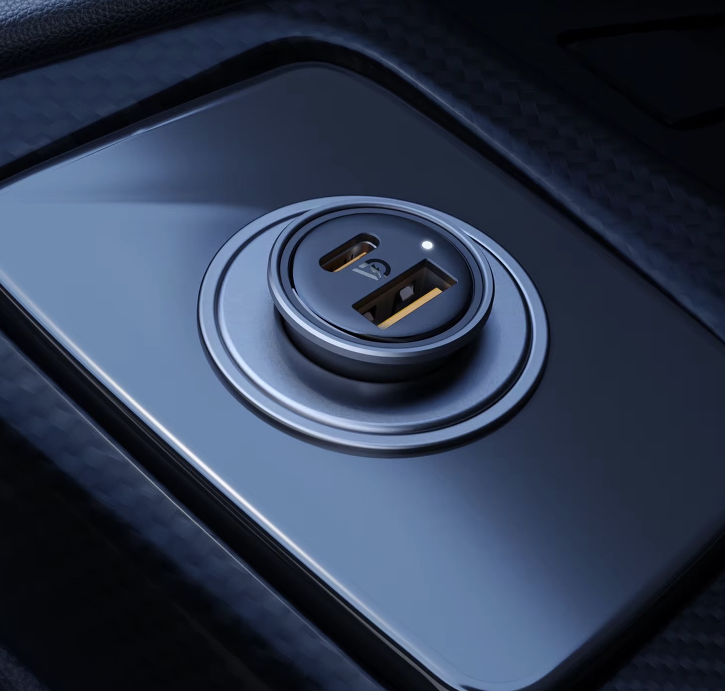 Автомобильное зарядное устройство VOLTME Cazo 30CA Алюминиевый корпус (30Вт W USB A + Type-C), серый