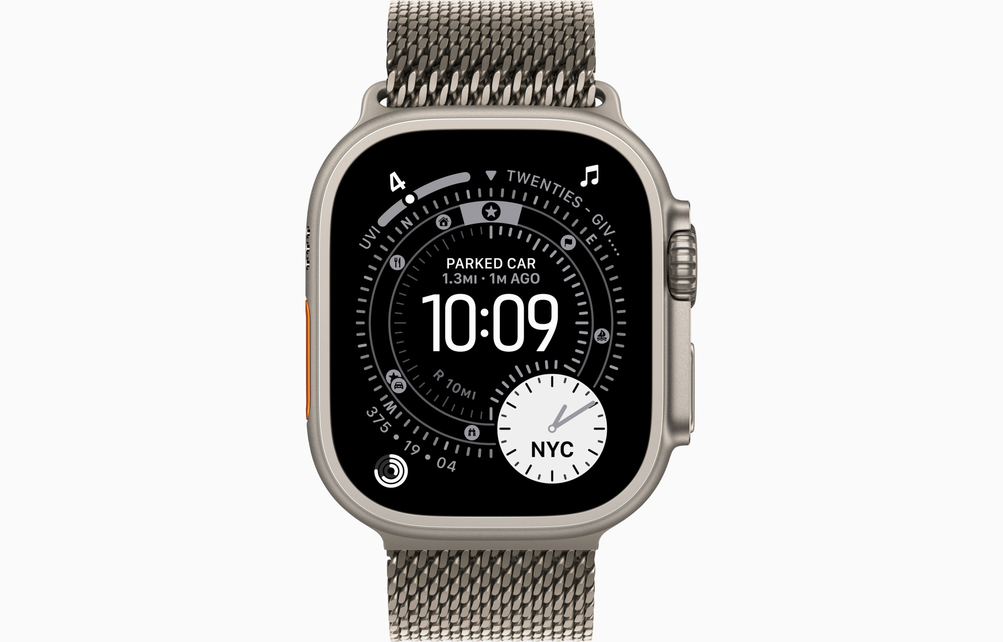 Apple Watch Ultra 3 GPS, 49 мм, корпус из бежевого титана, ремешок Milanese цвета Natural M (MEWY4)